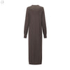 SWAYING 24 Early Spring Long Sleeve Cashmere Dress SW-SW25PS2L06-ZONG Brown SW25PS2L06